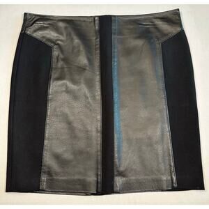 BB Dakota Damien Leather Stretch Panel Mini Skirt Size 6 Goth Festival Clubwear